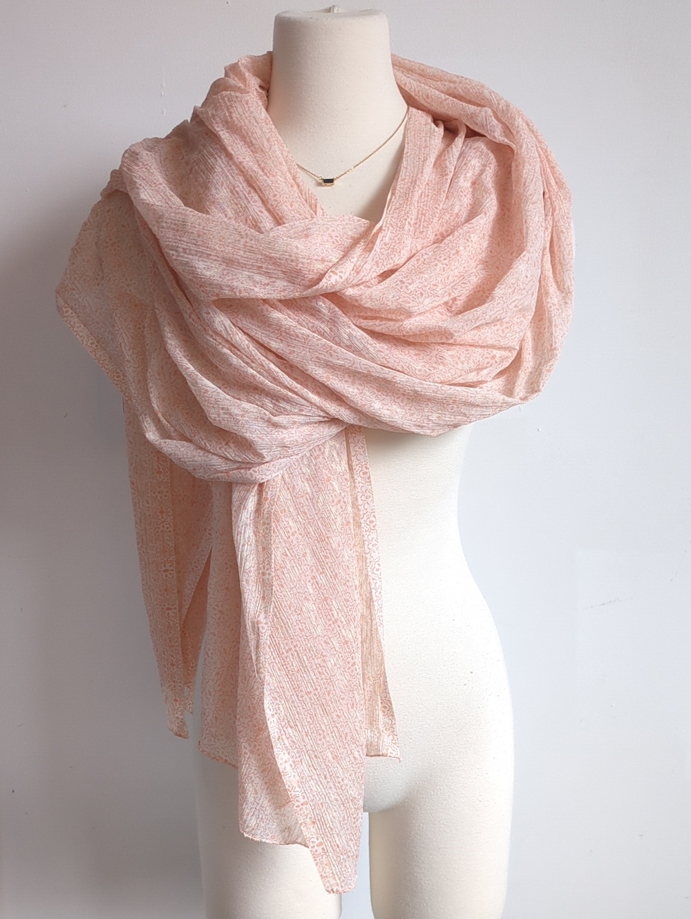 Light Blush Women's Scarf Wrap - Soft Draped Shawl